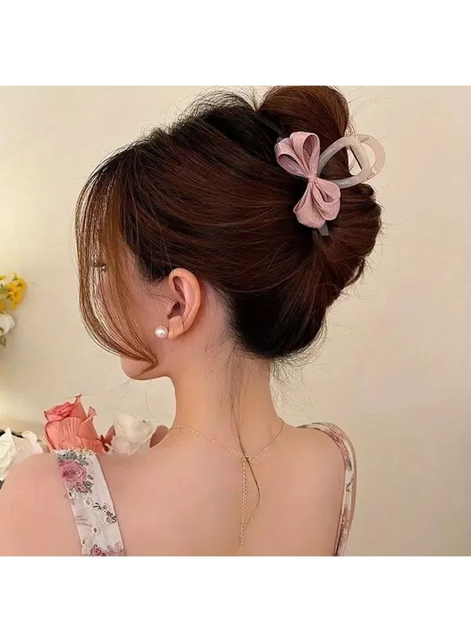 Black Bow Hair Clip For Braids Ponytails Buns Weddings Parties Casual Attire - Image 2